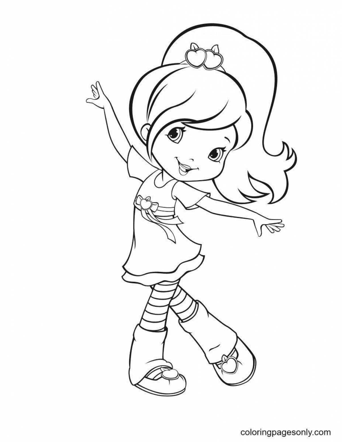Coloring page energetic dance