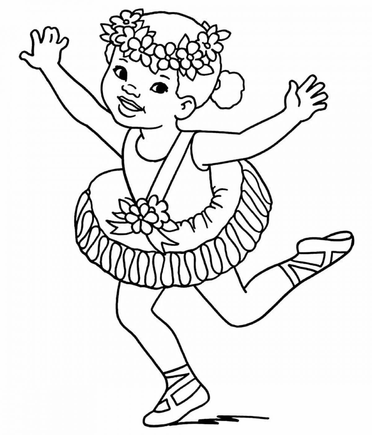 Dynamic dance coloring page