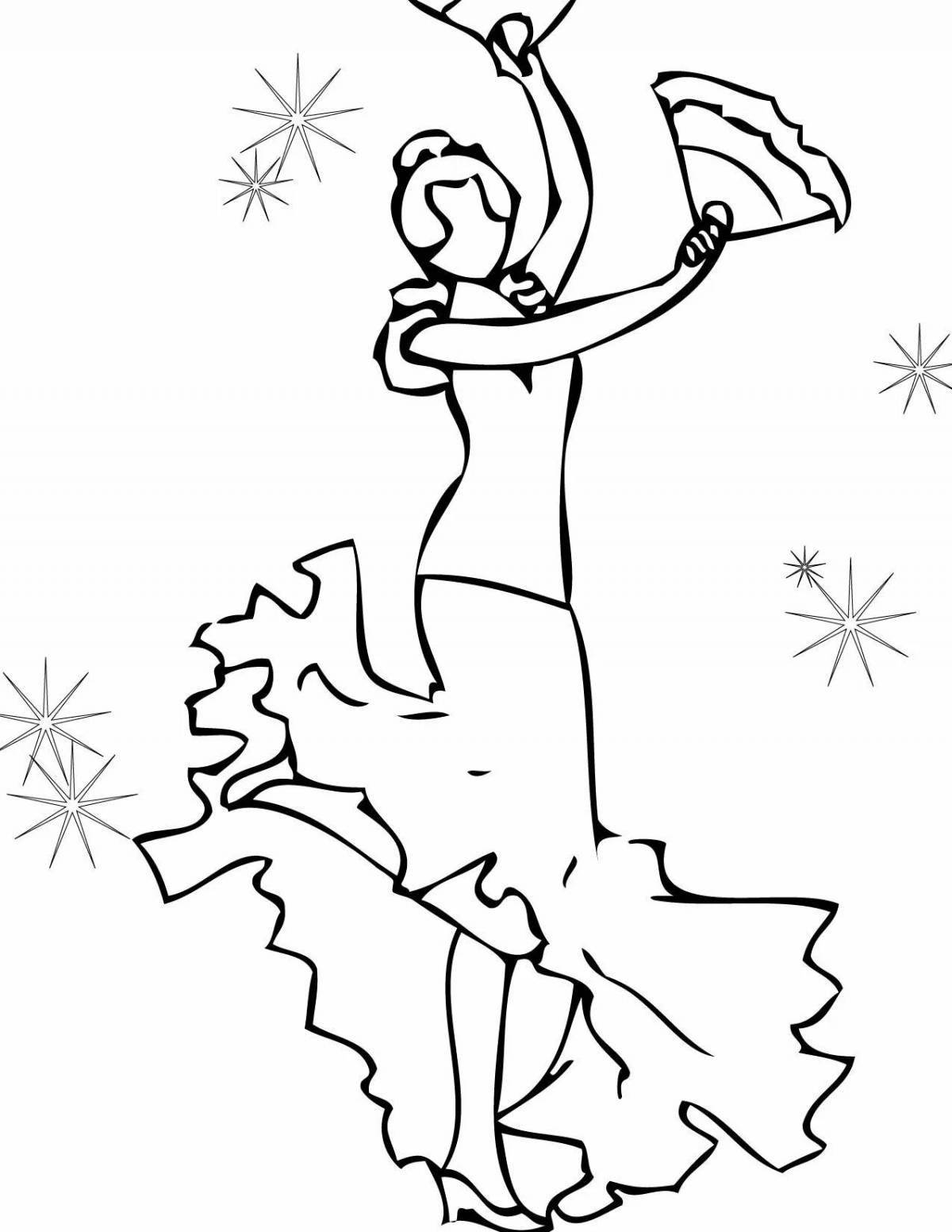 Coloring page beckoning dance