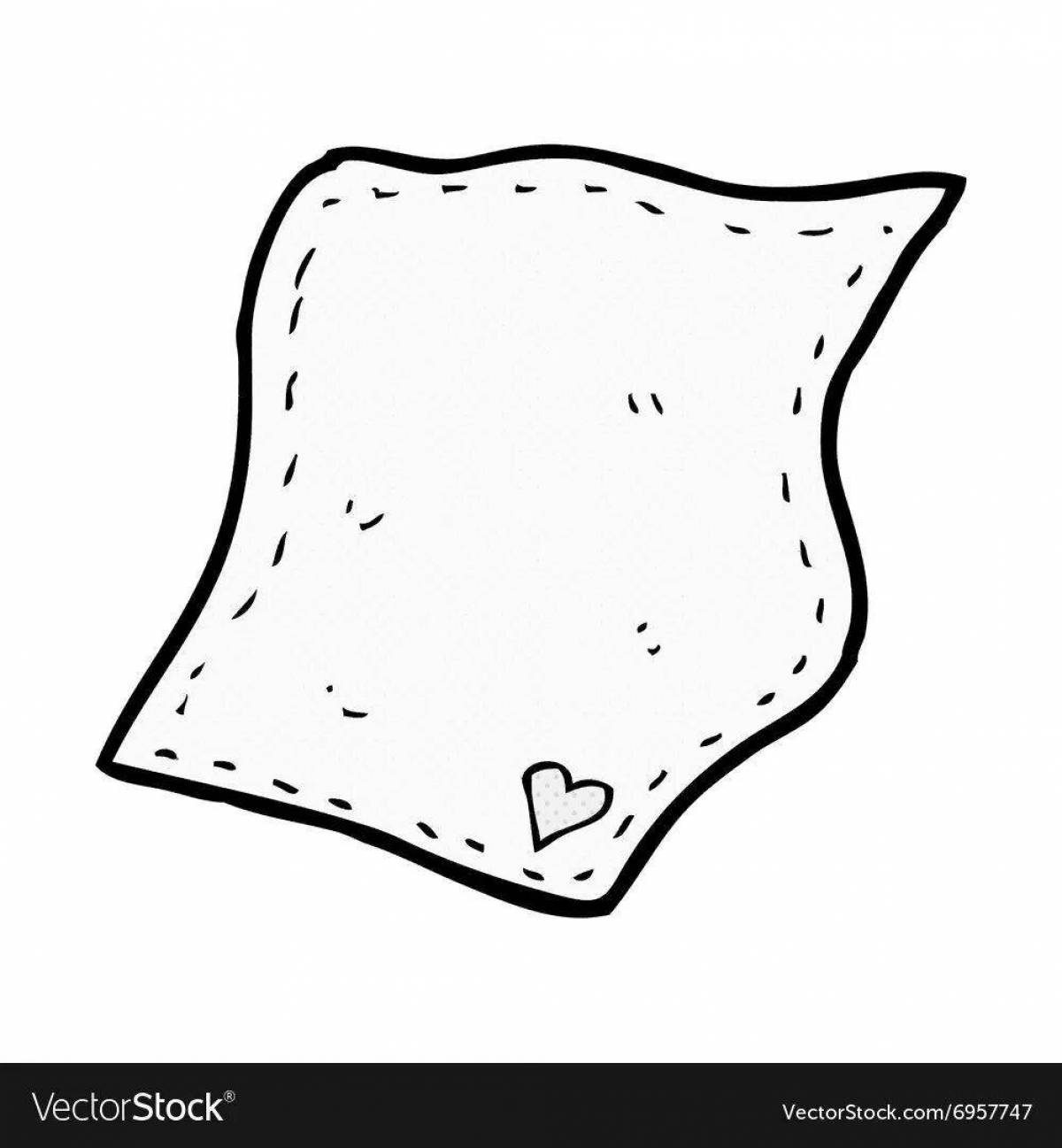 Playful handkerchief coloring page
