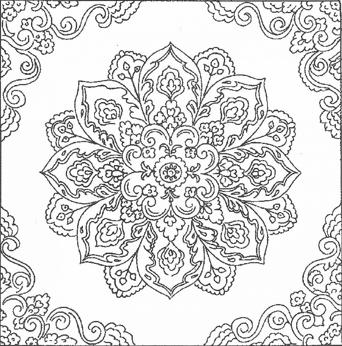 Holiday handkerchief coloring page