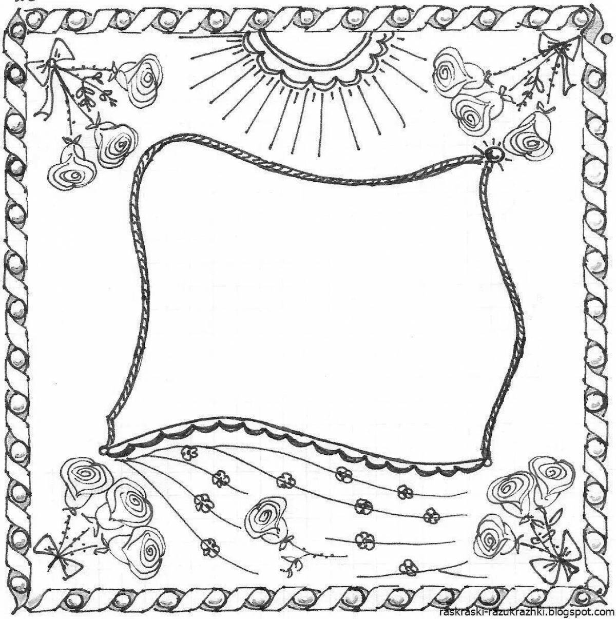 Handkerchief coloring page with color treatment