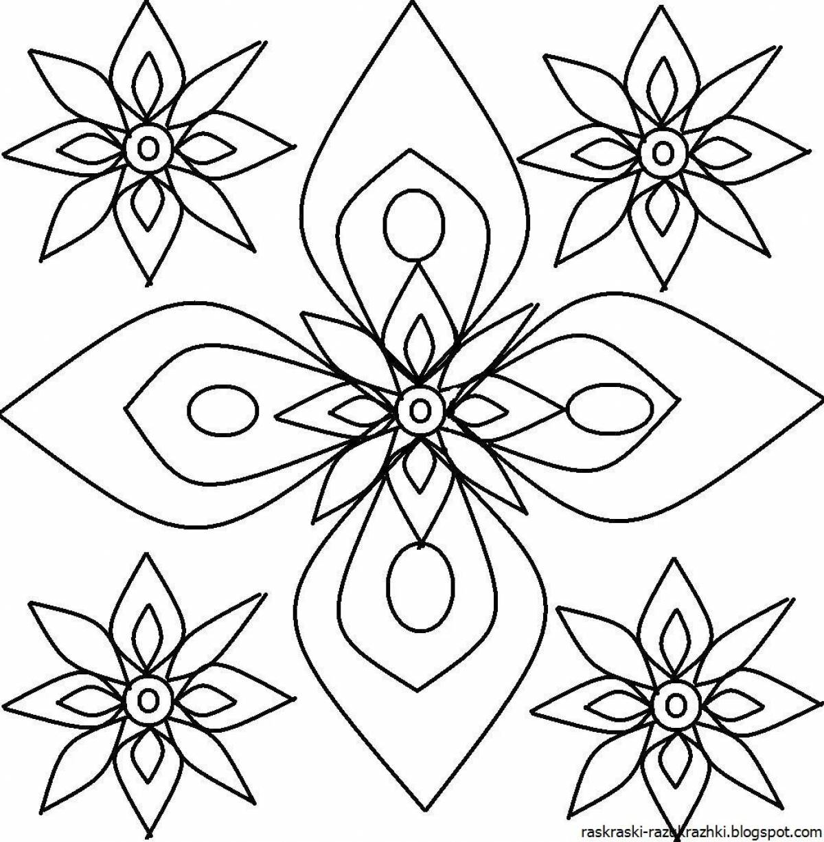 Colorful playful handkerchief coloring page
