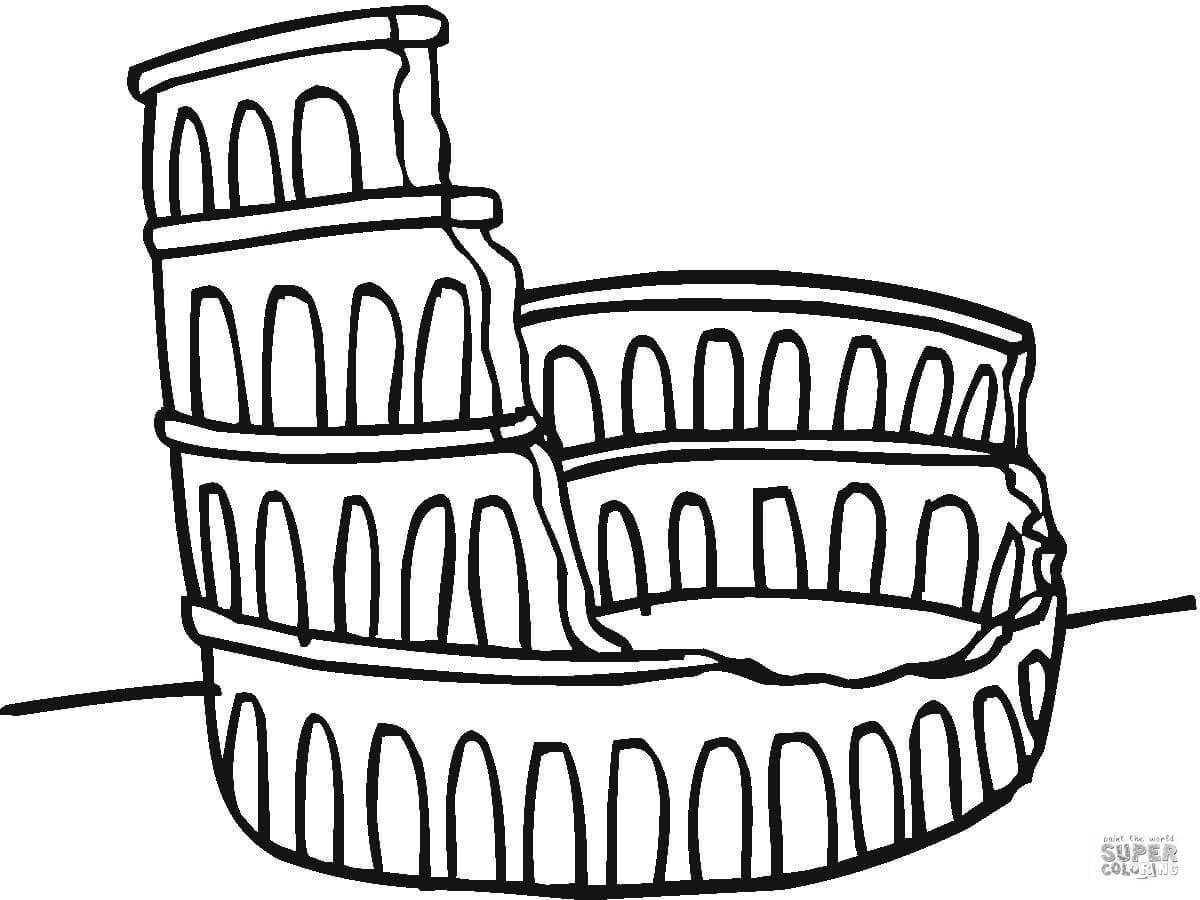 Colourful rome coloring book