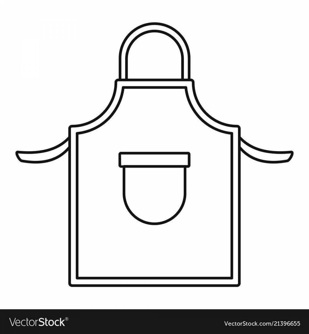 Playful apron coloring page for kids