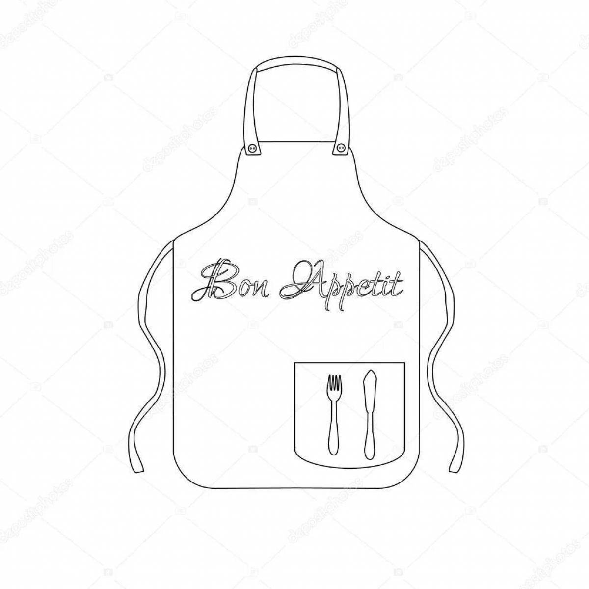 Colored apron coloring book for kids