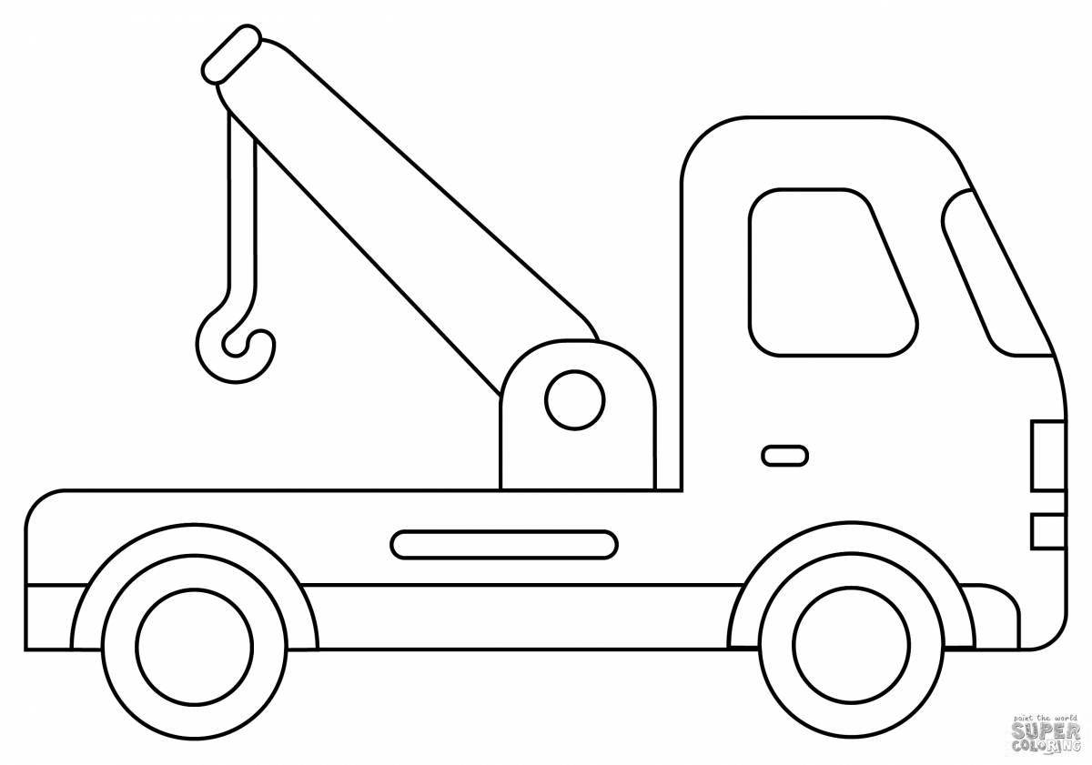 Colorful car transporter coloring page for kids
