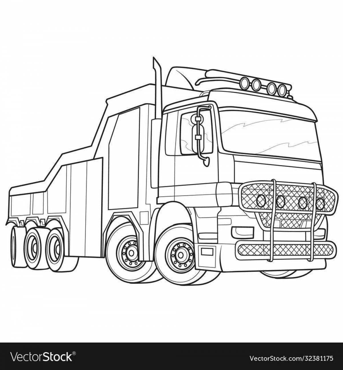 Photo Great car transporter coloring book for kids