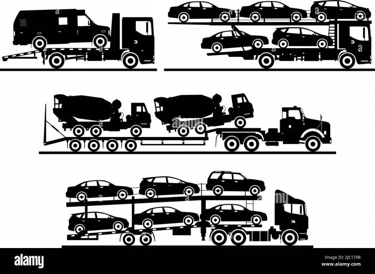 Photo Superb car transporter coloring book for kids