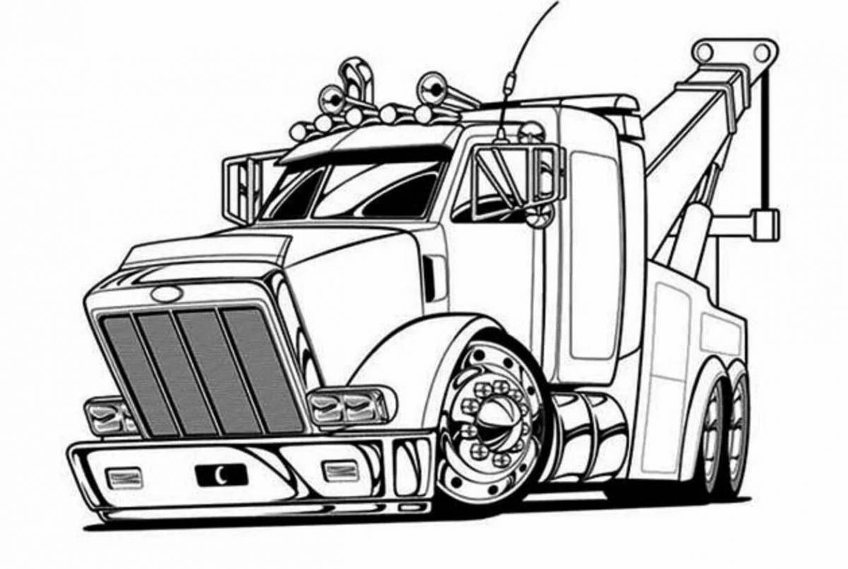 Lovely car transporter coloring book for kids