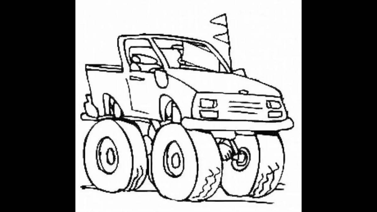 Exciting car transporter coloring book for kids