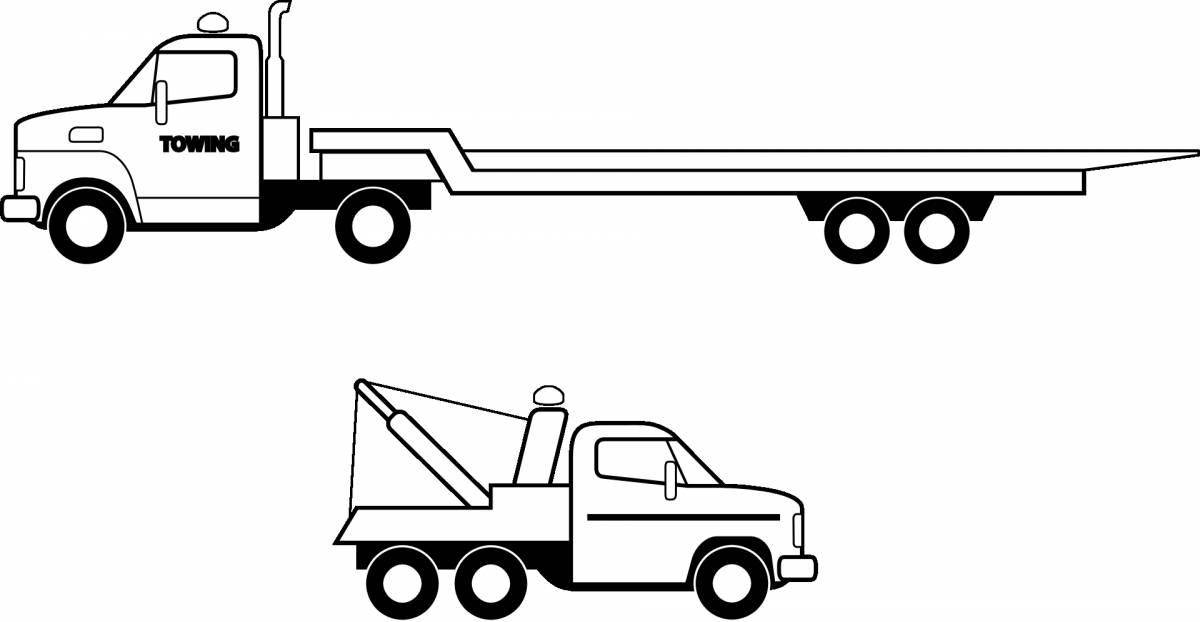 Photo Splendid car transporter coloring book for kids