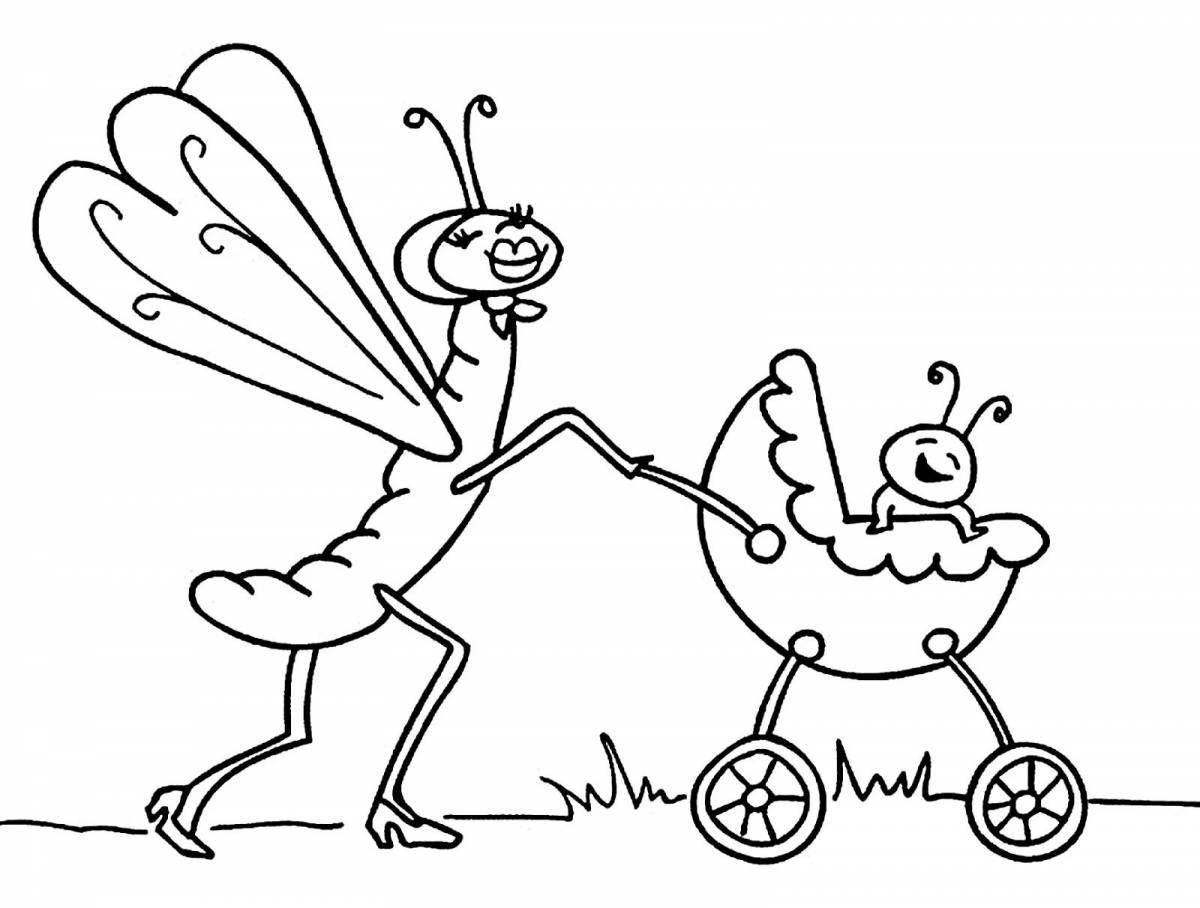 Animated coloring pages insects