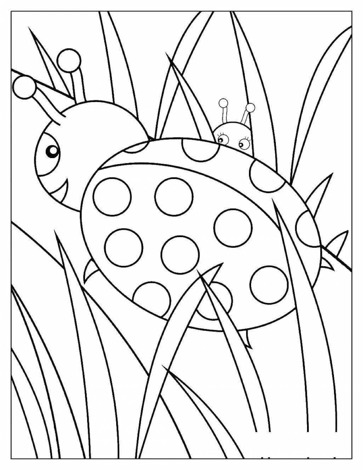Mystical coloring book insects