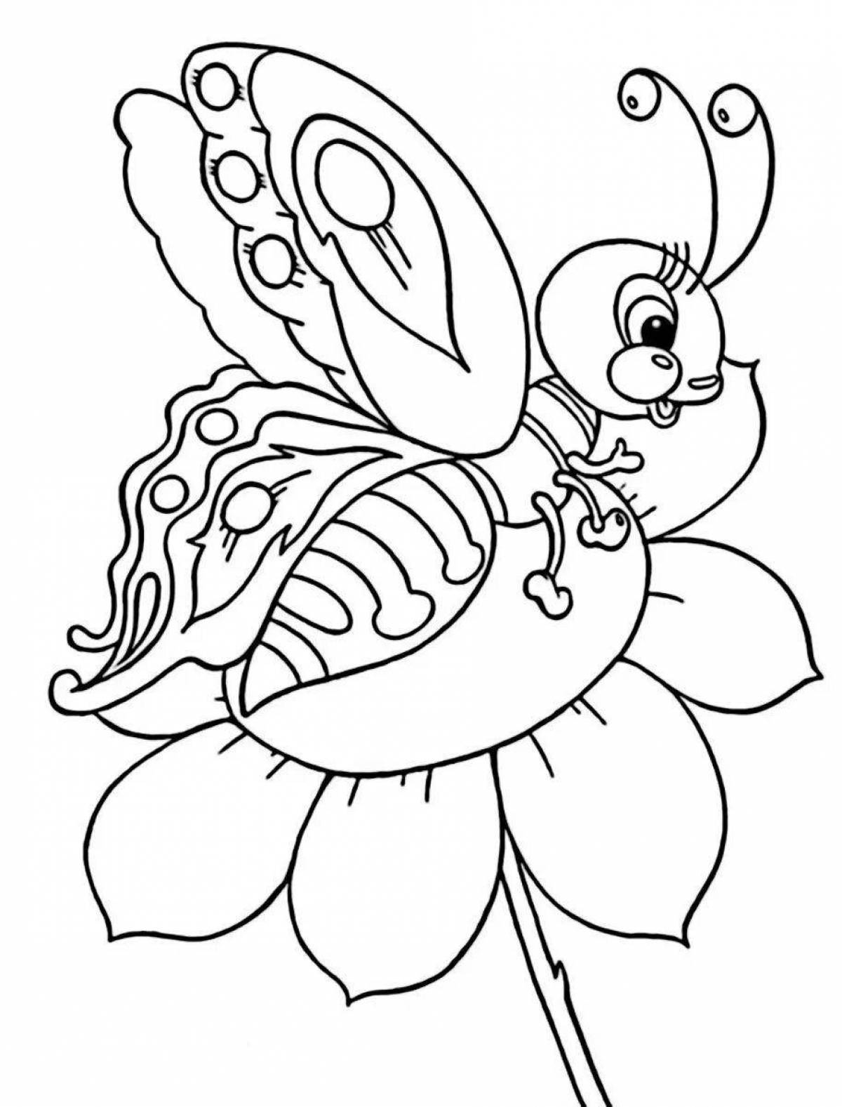Intriguing coloring book insects