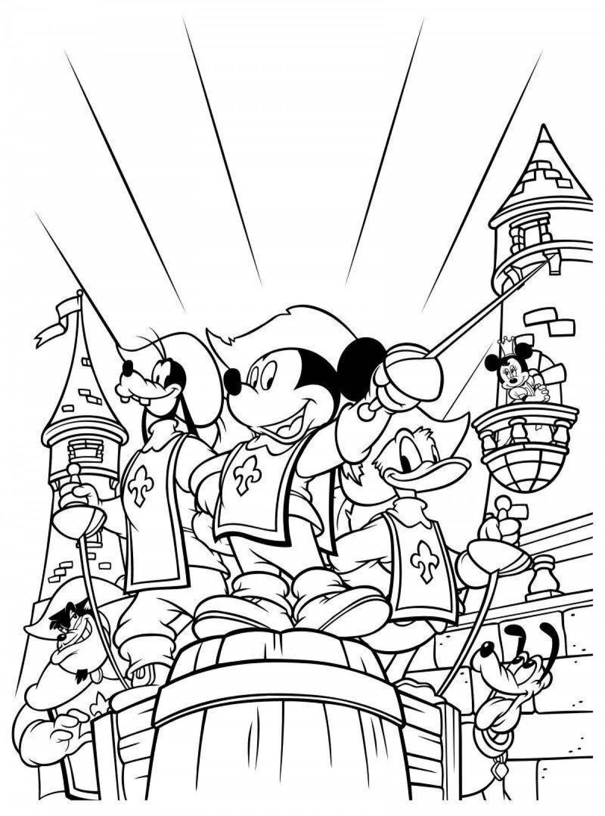 Coloring page vibrant musketeers