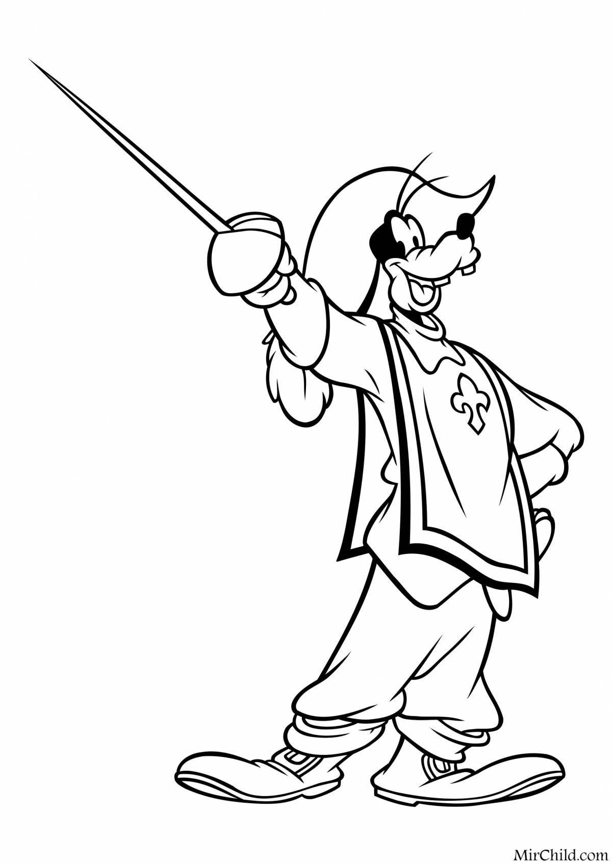 Animated musketeer coloring pages