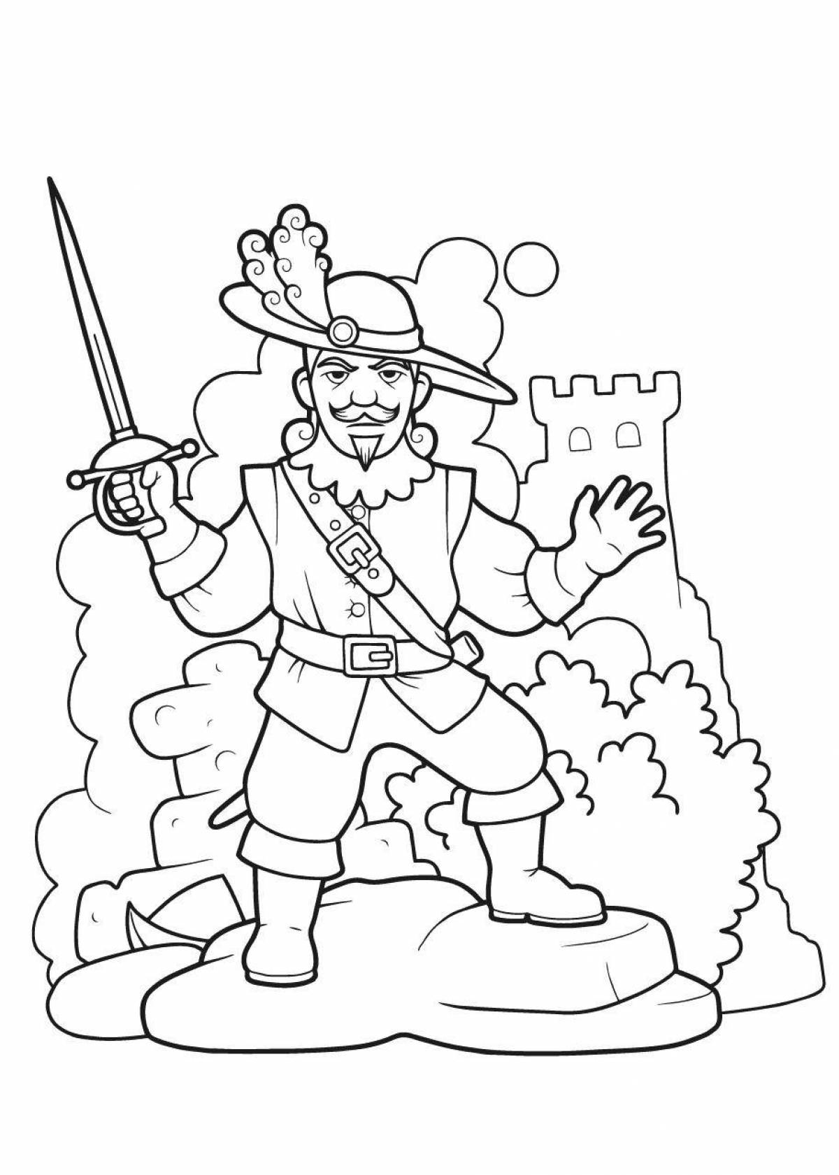 Exciting musketeer coloring pages
