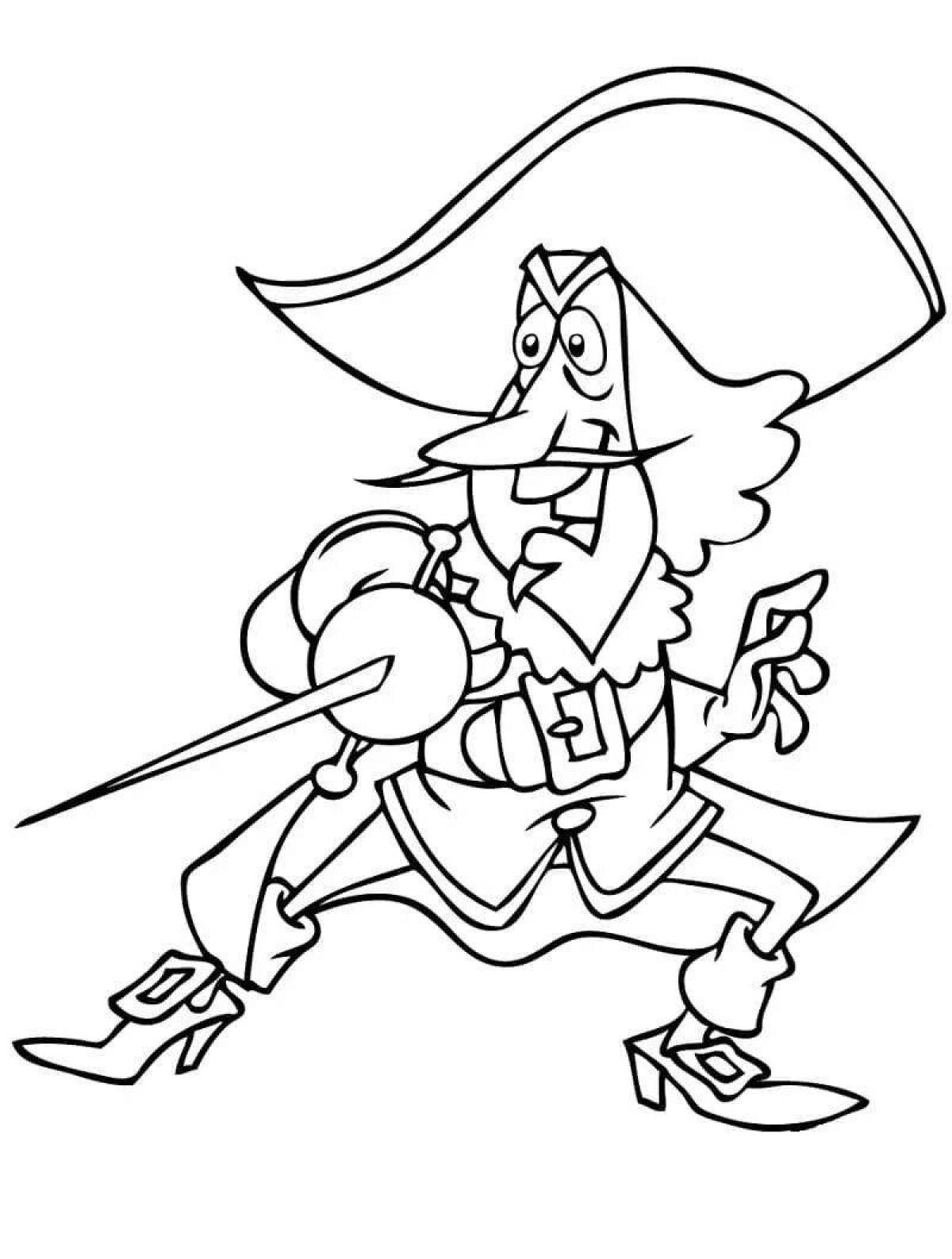 Coloring page fascinating musketeers