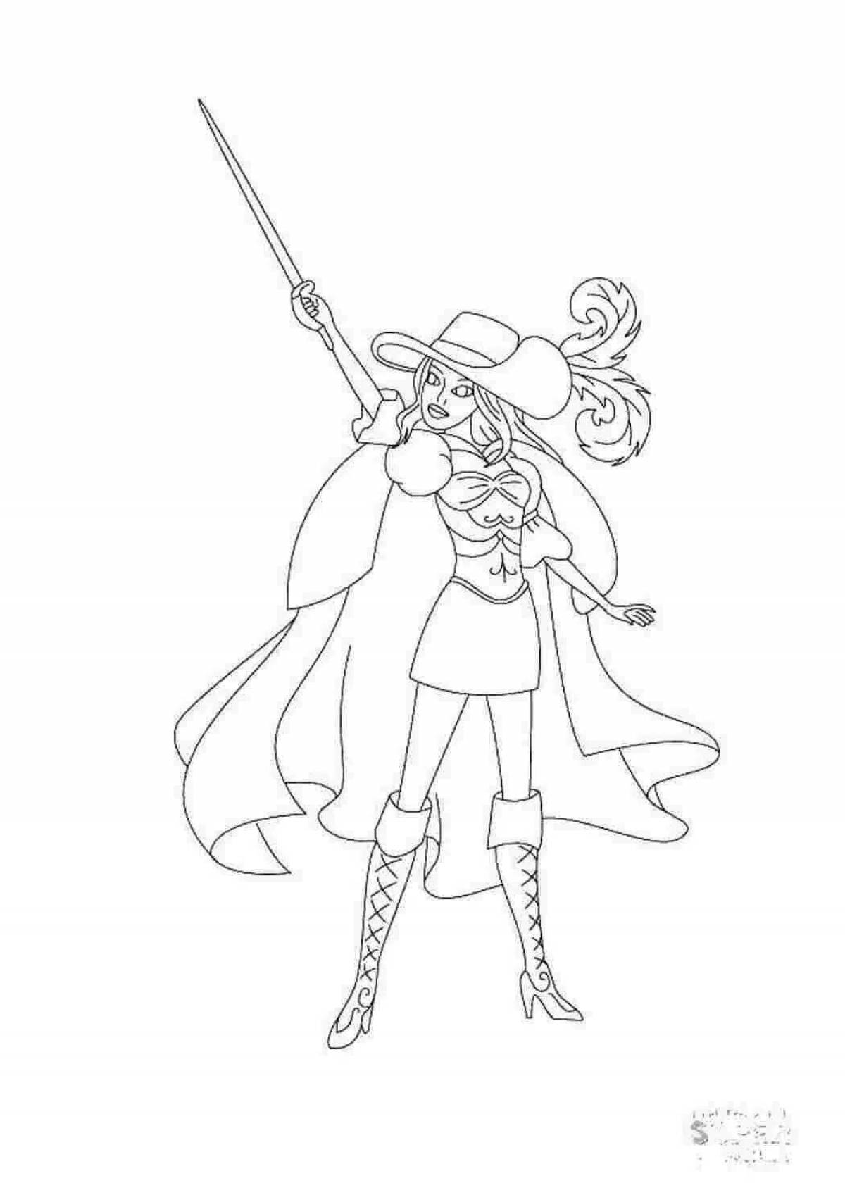 Fine Musketeers coloring page