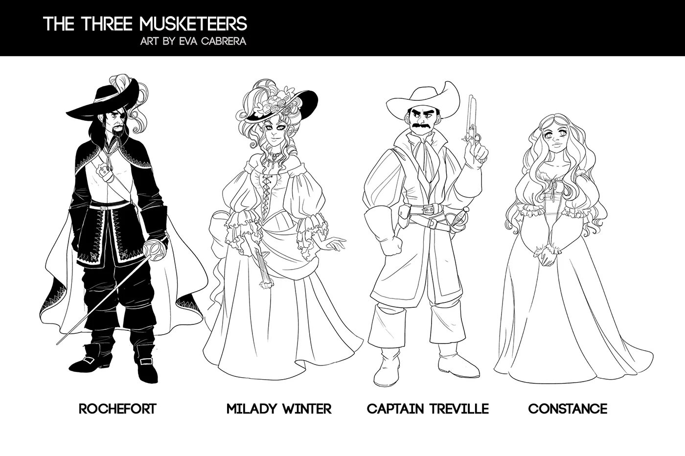 Impressive musketeers coloring page