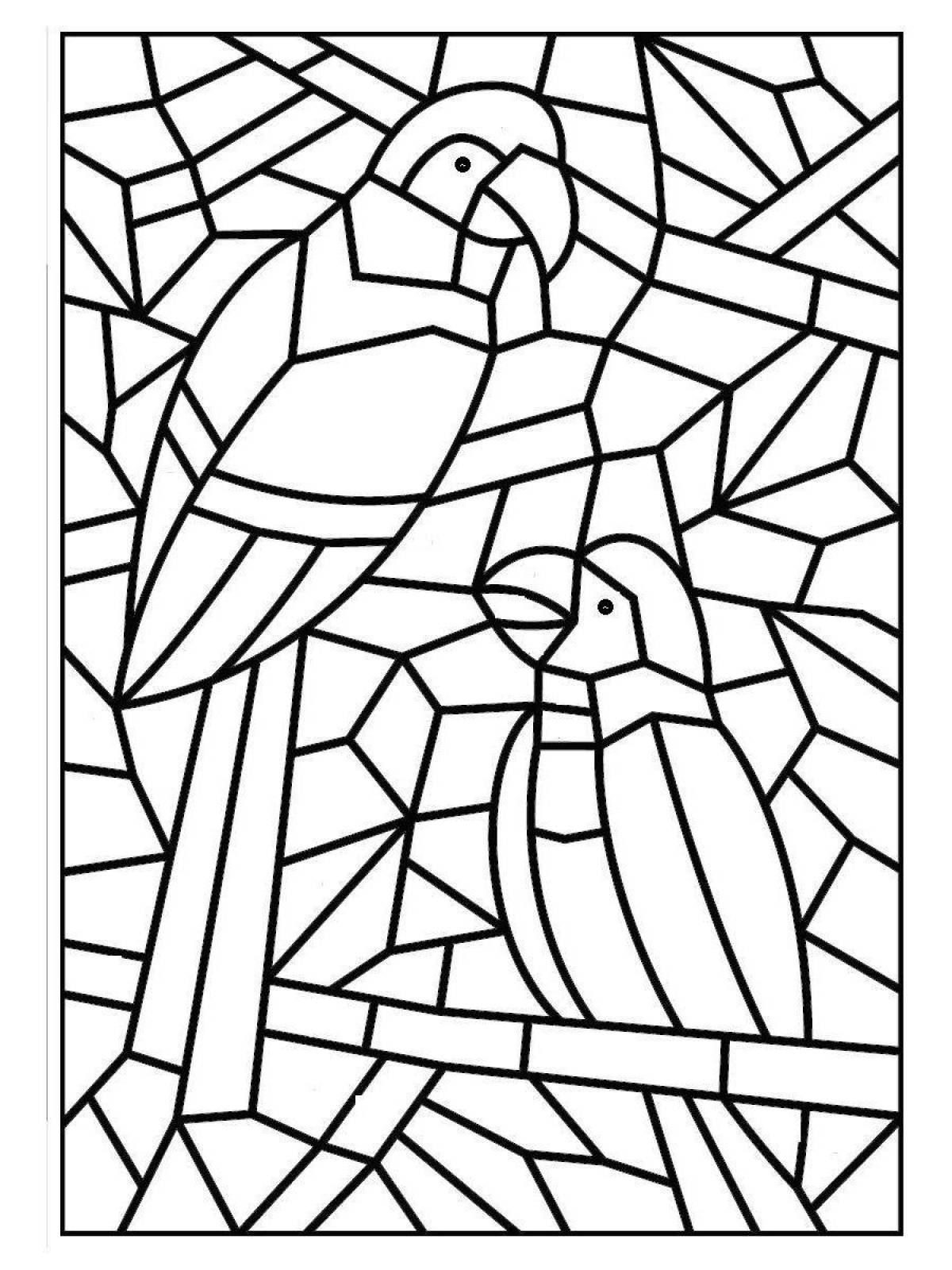 Bright mosaic coloring book for kids