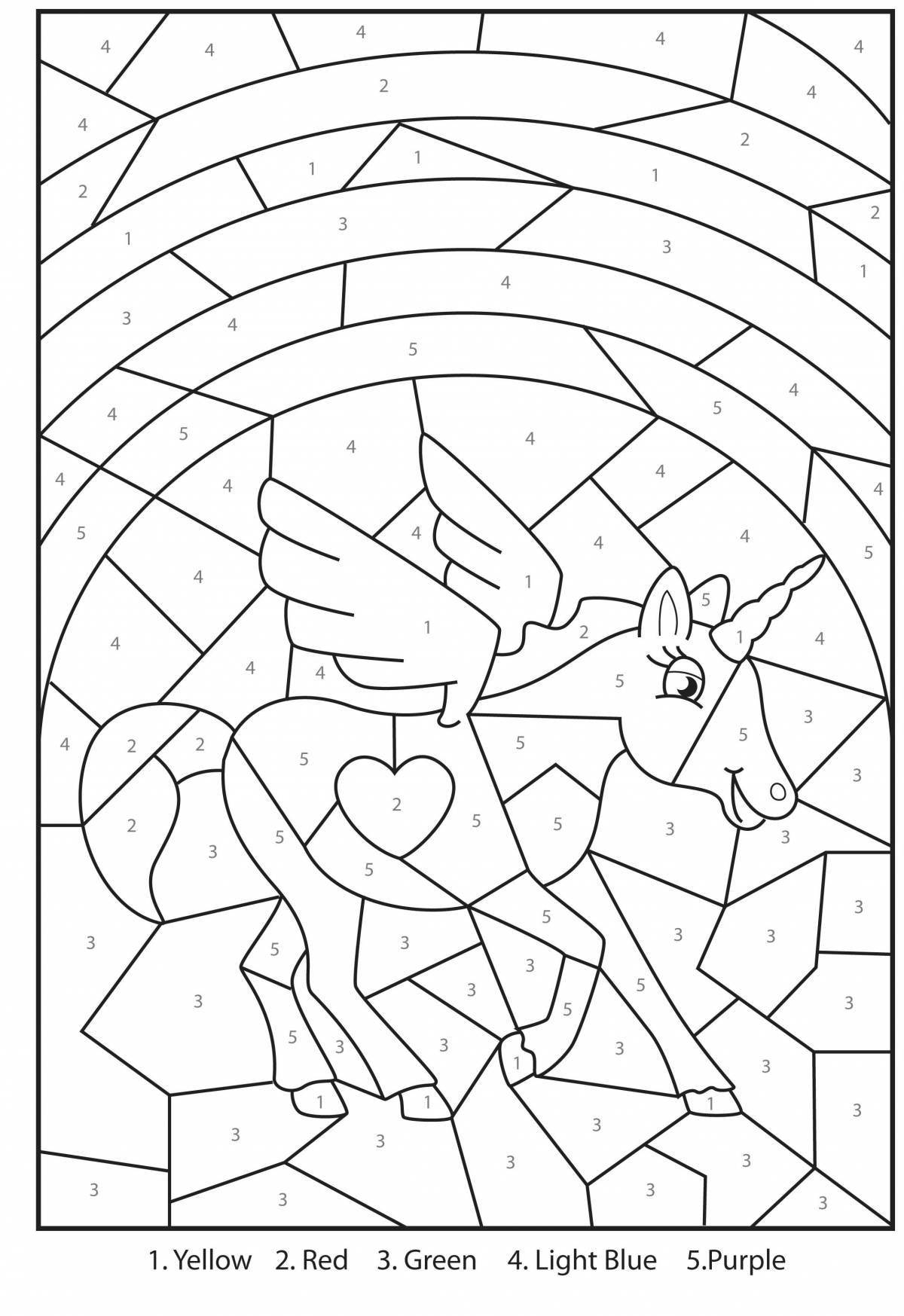 Creative mosaic coloring book for kids