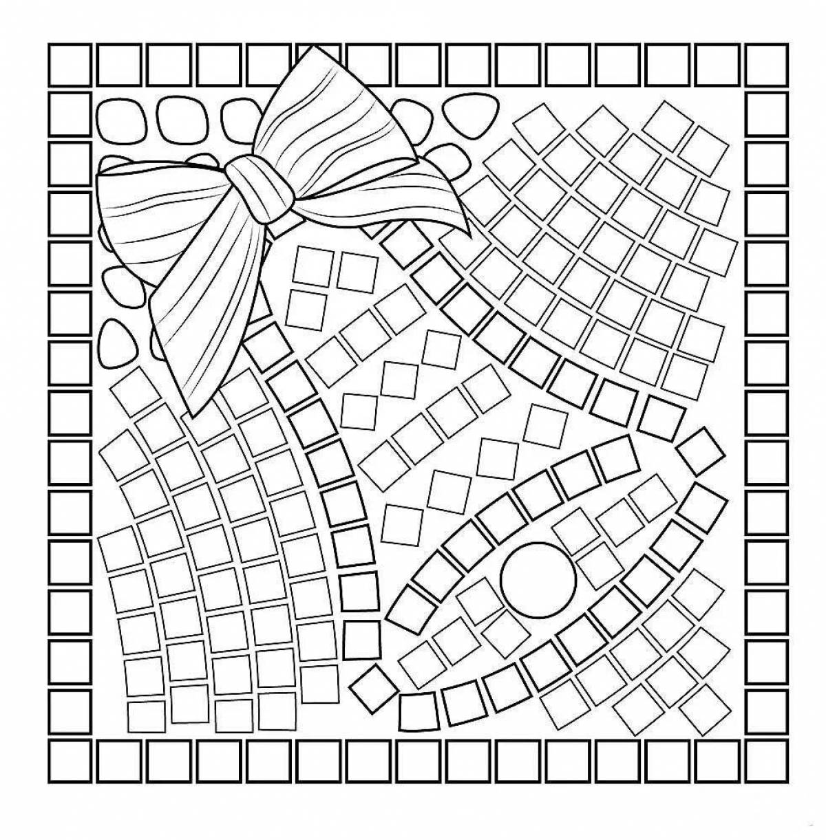 Colorful mosaic coloring book for kids
