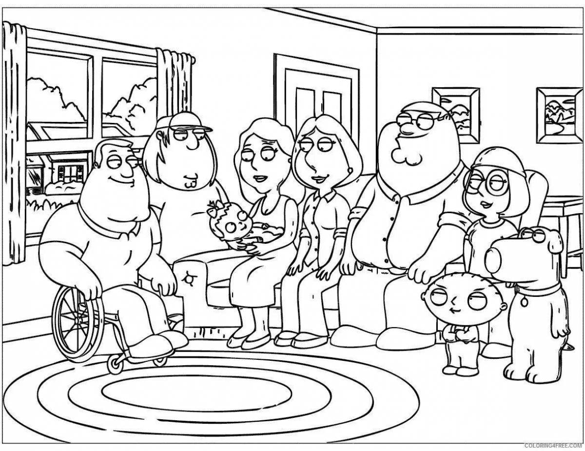 Colorful Family Guy Coloring Page