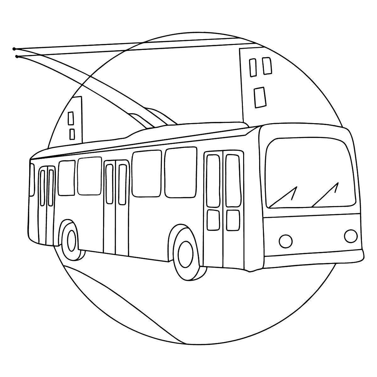 Incredible trolleybus coloring book for kids
