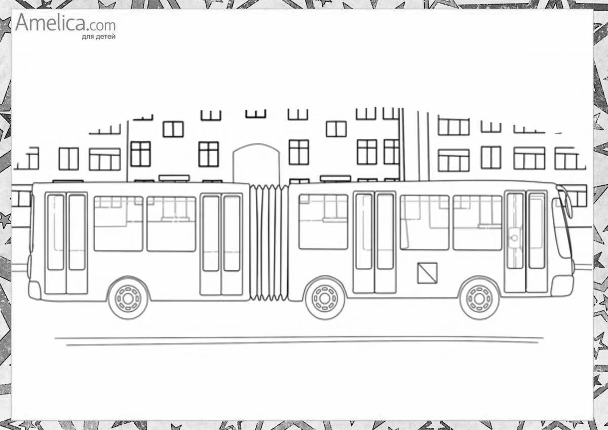 Мультик — Раскраска. Учим Цвета — Городской транспорт — Автобус, Троллейбус, Маршрутка