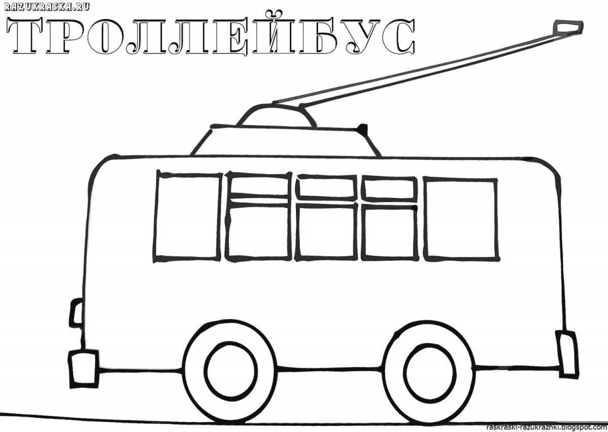 Impressive trolley coloring for students