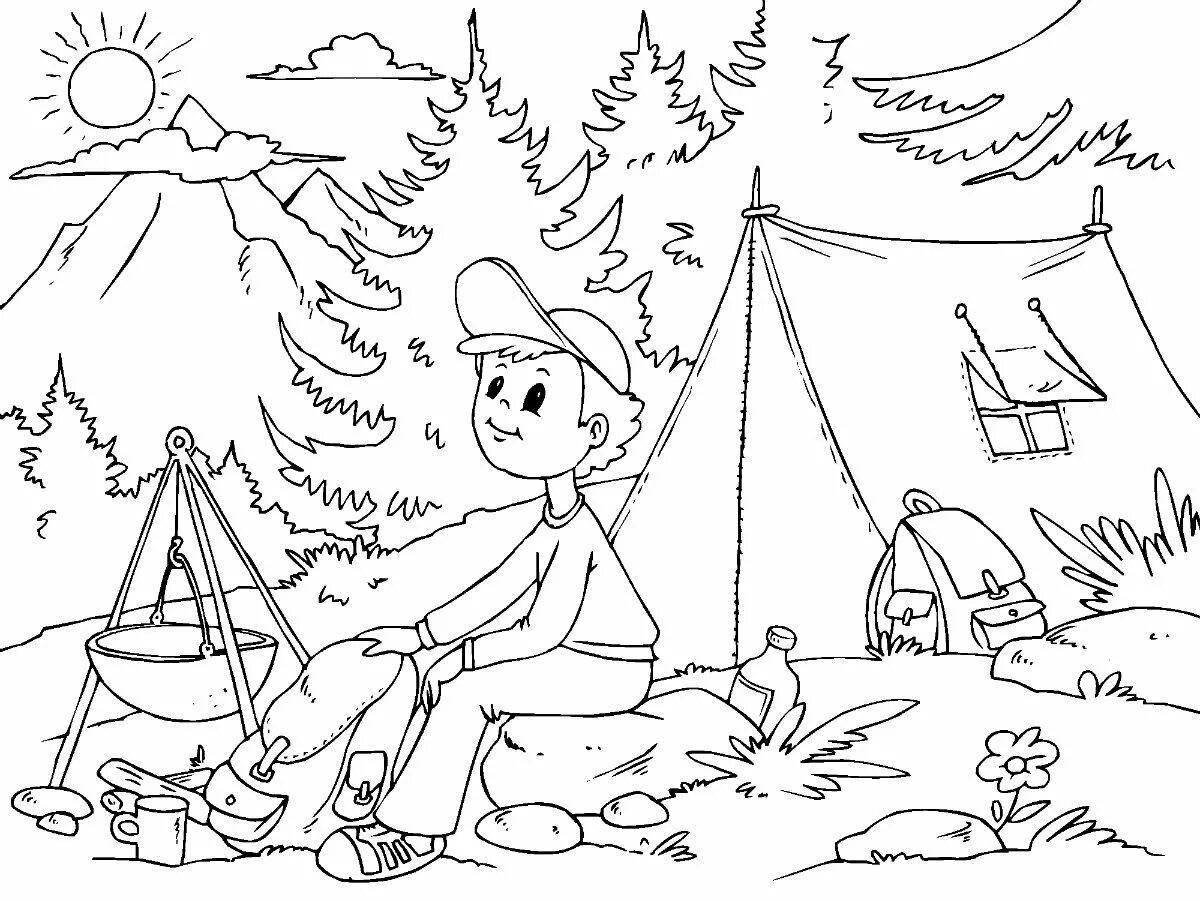 Relaxed travel coloring book