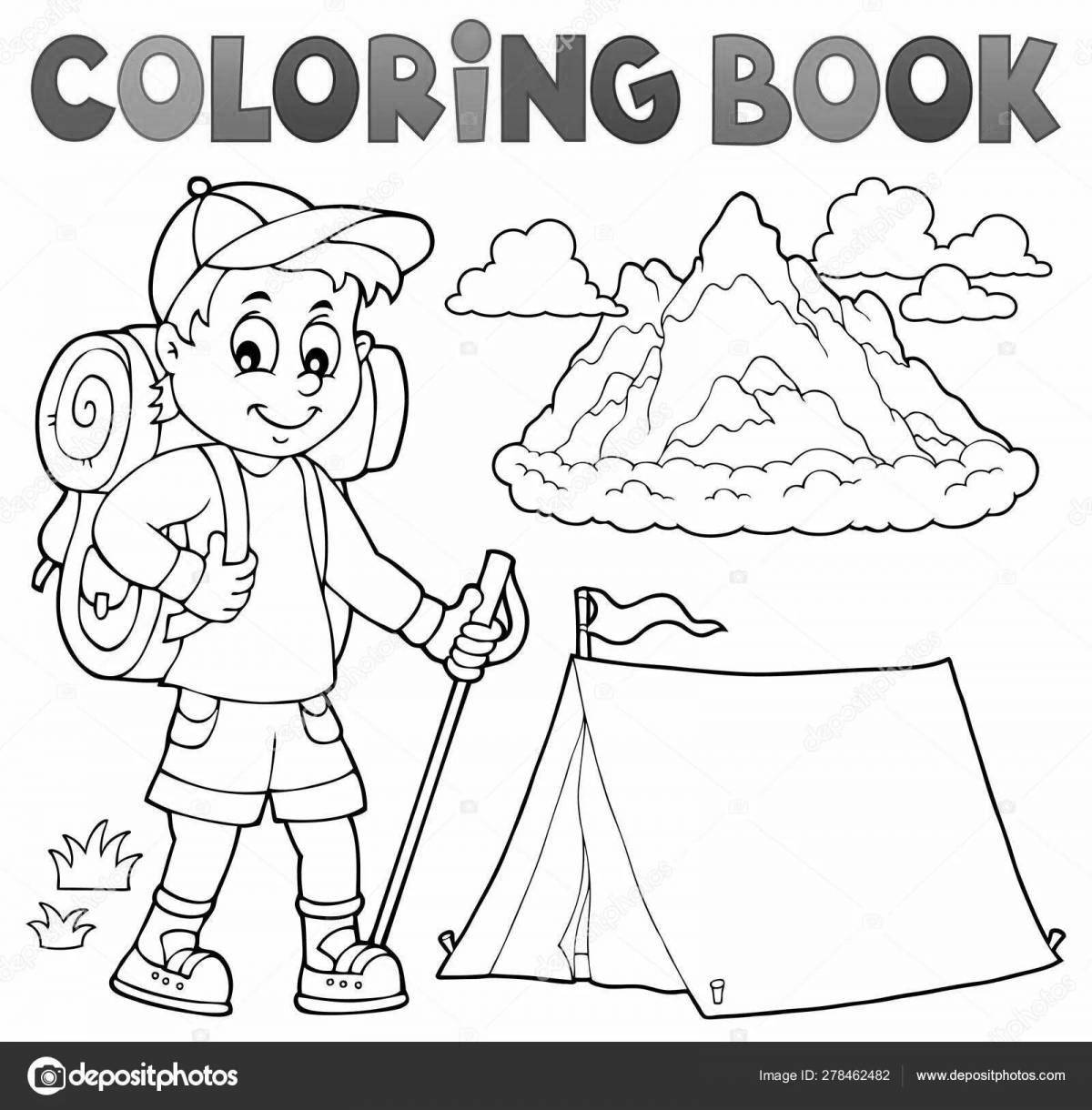 Entertaining travel coloring book