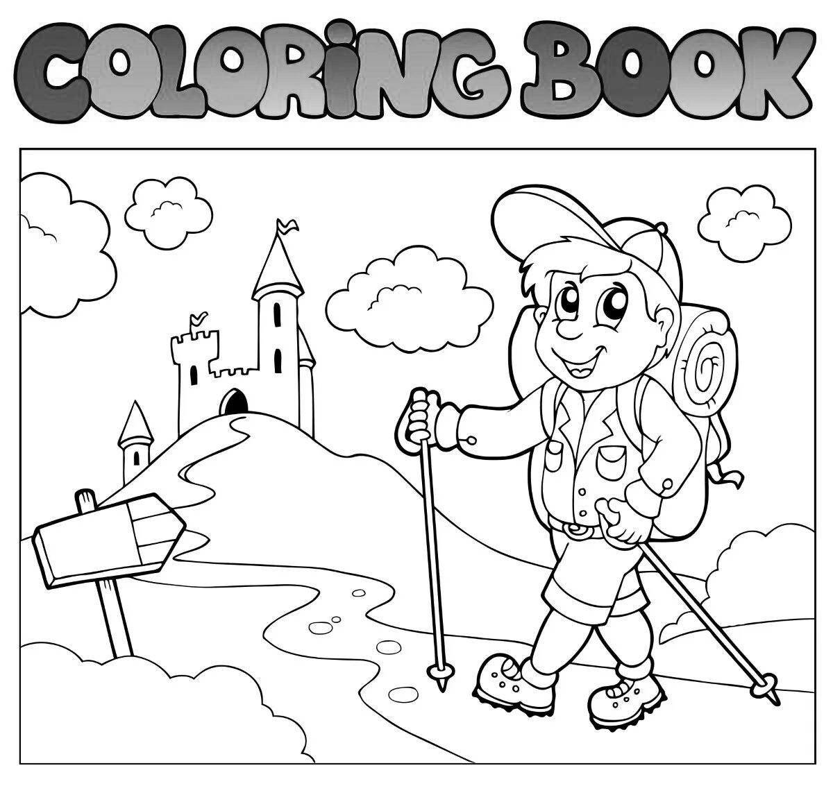Inspiring travel coloring book