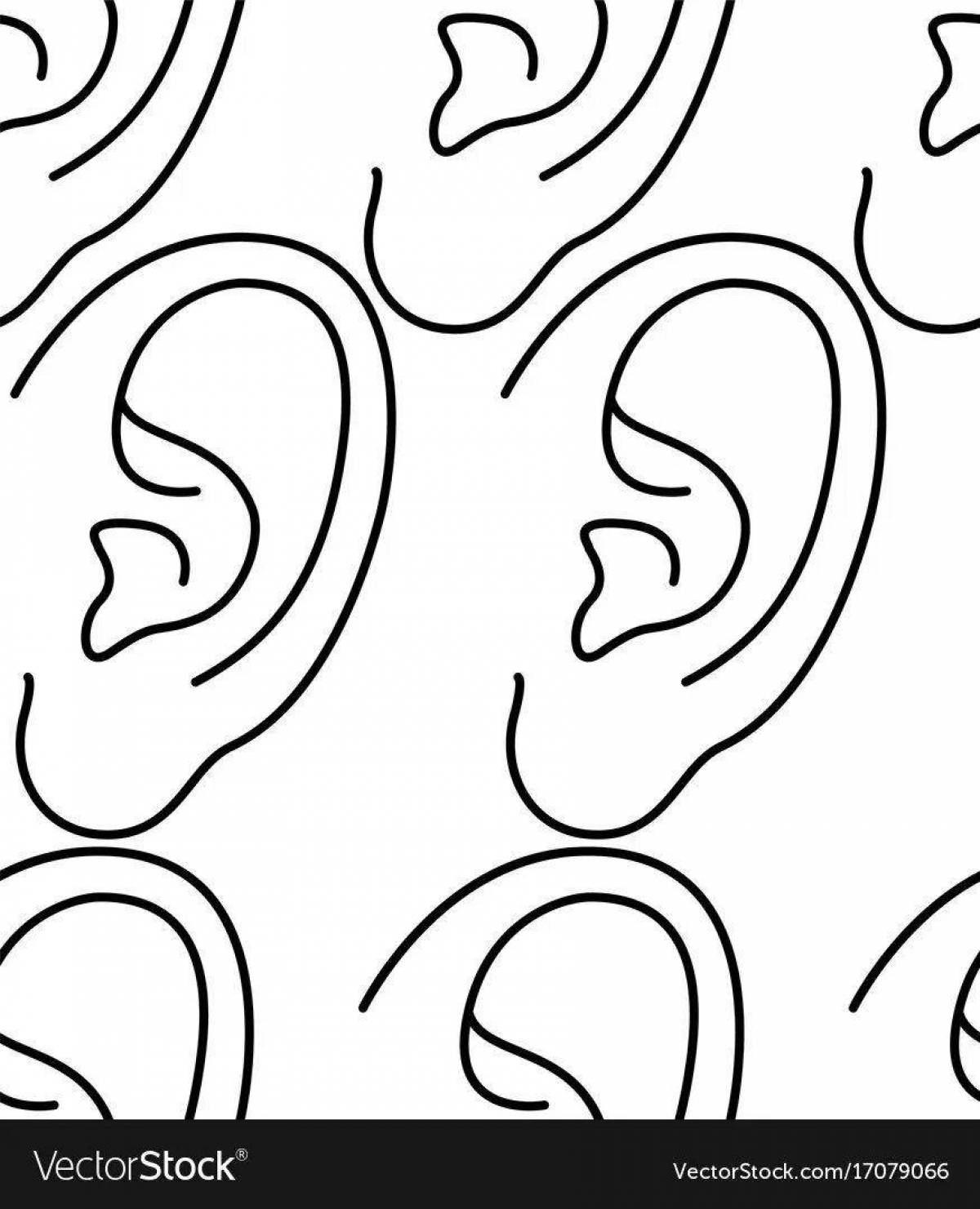 Great baby ear coloring page