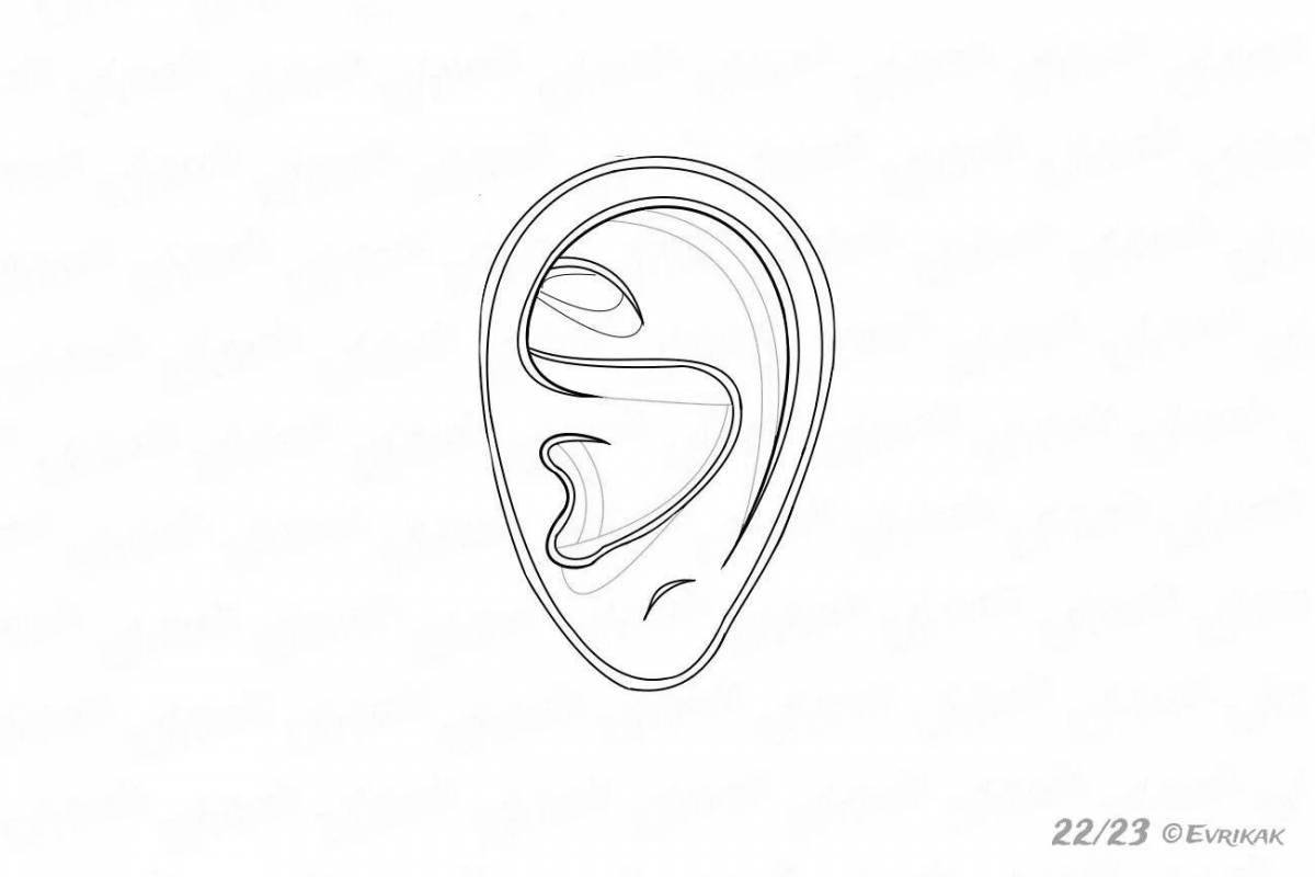Amazing ear coloring page for kids