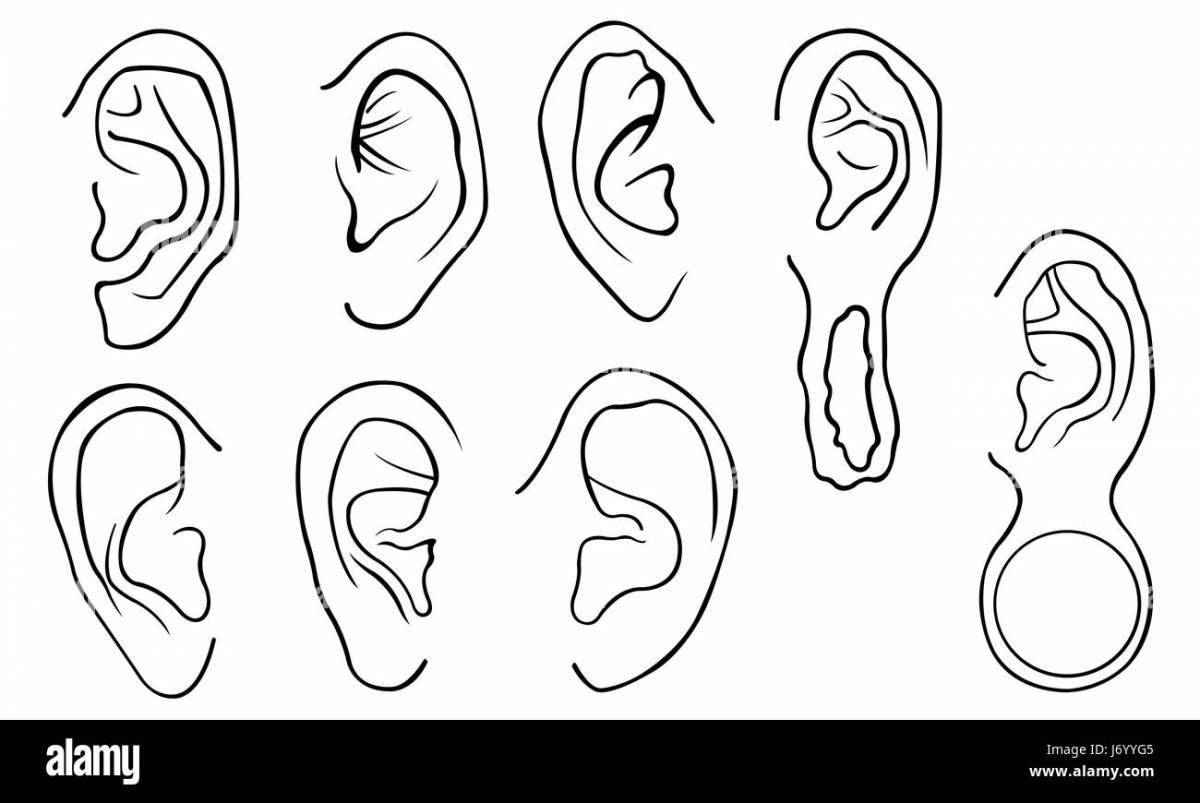 Wonderful ear coloring page for kids