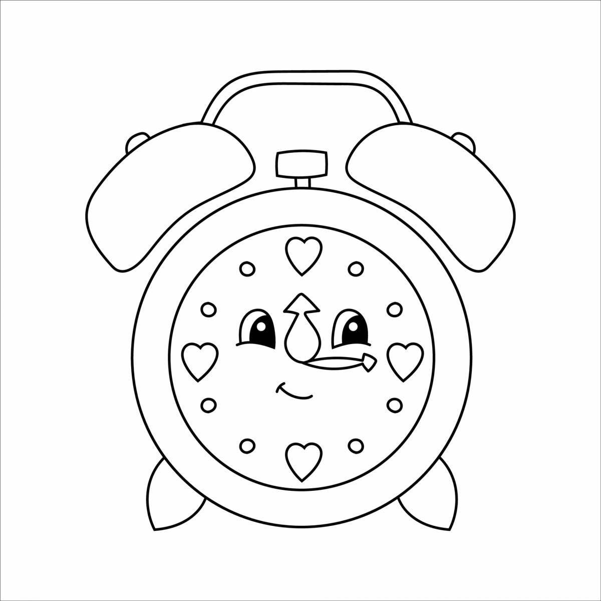 Children's alarm clock coloring book