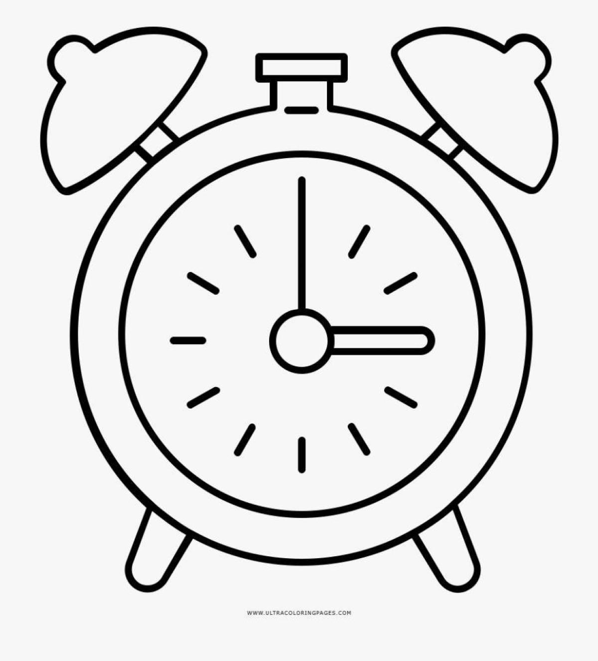 Colorful alarm clock coloring book for little artists