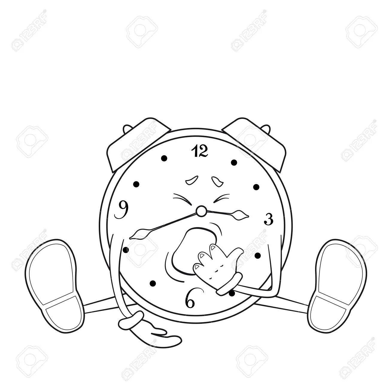 Красочный будильник раскраски для волшебников искусства