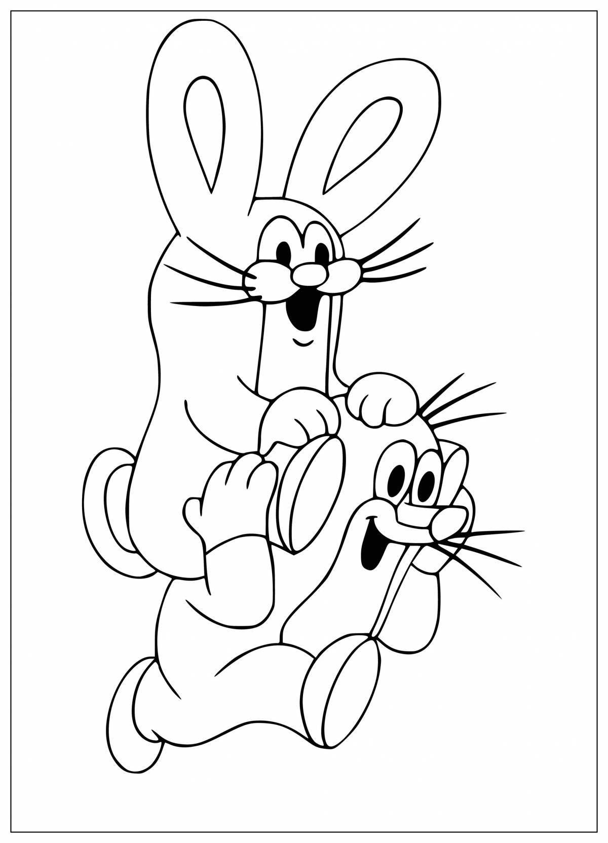 Playful mole coloring page for kids