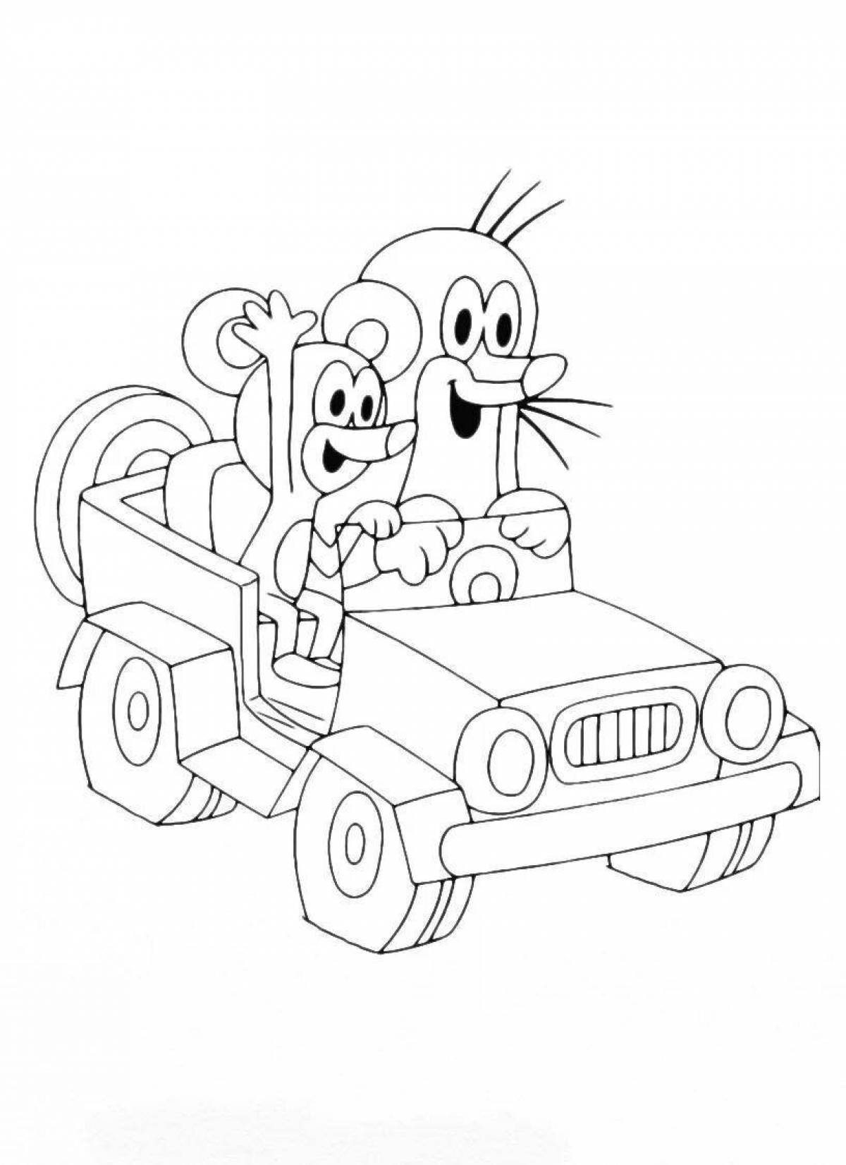 Colorful mole coloring page for kids