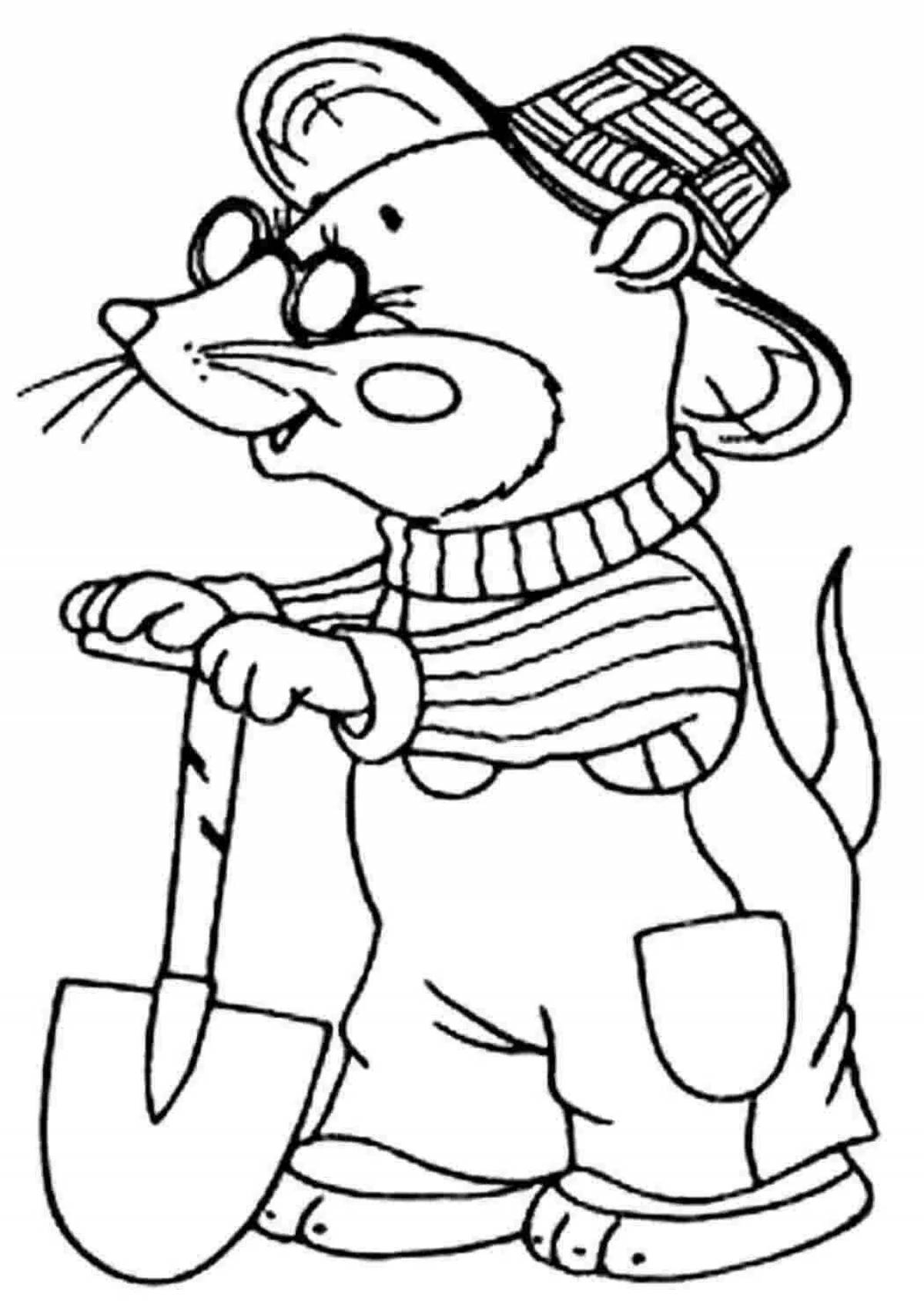 Adorable mole coloring page for kids