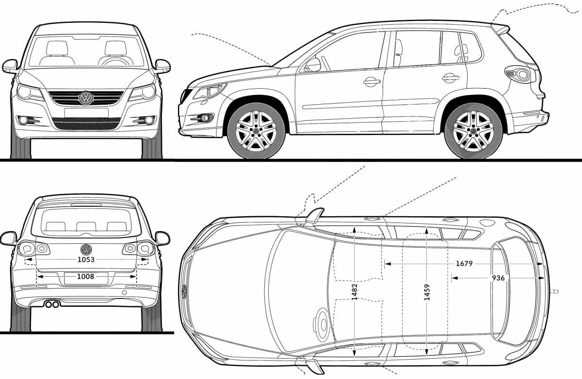 VW Tiguan чертеж