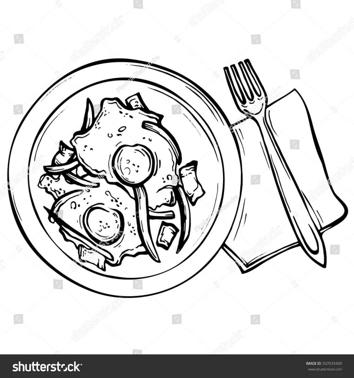 Holiday omelet coloring page