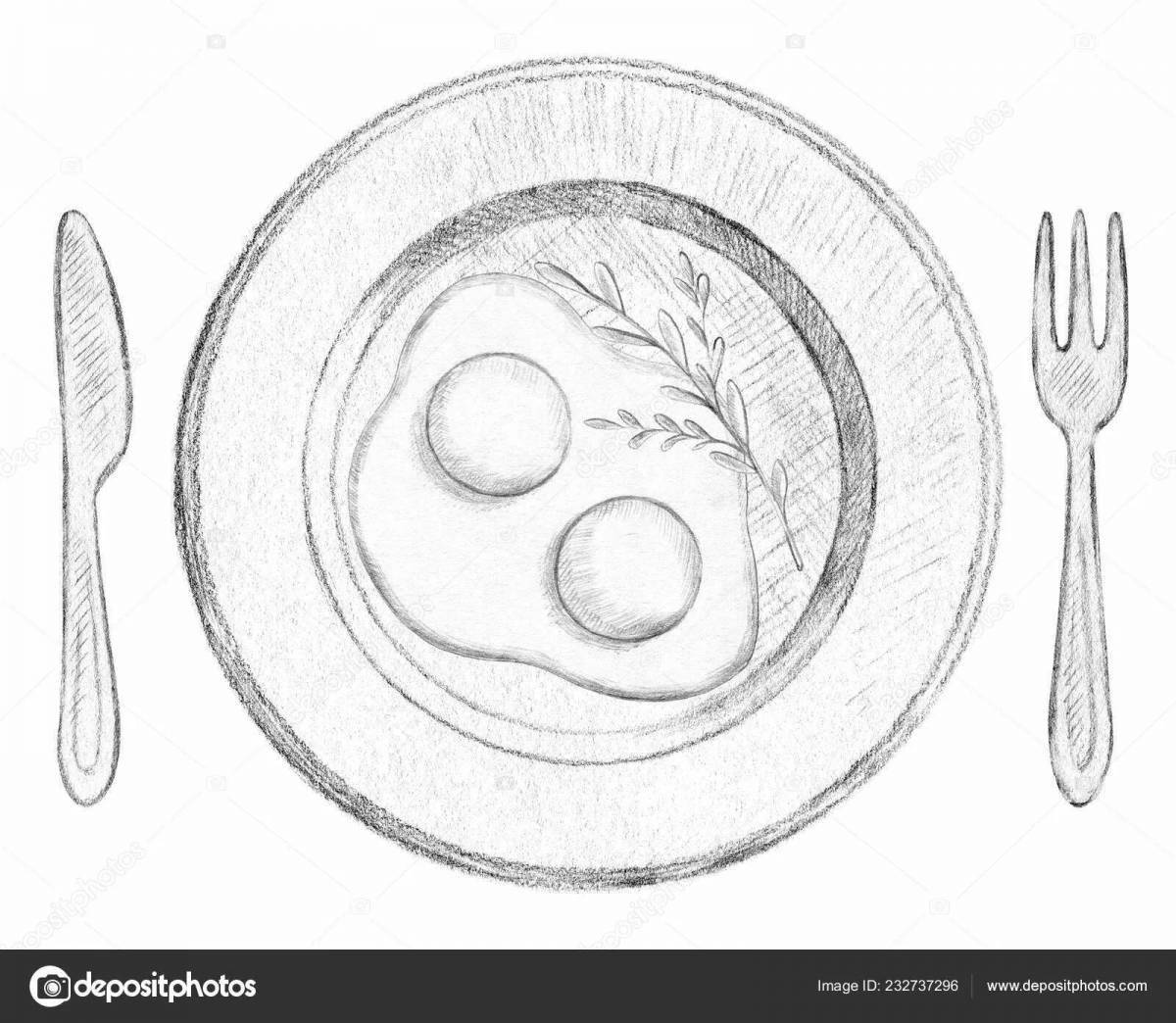 Outstanding omelette coloring page
