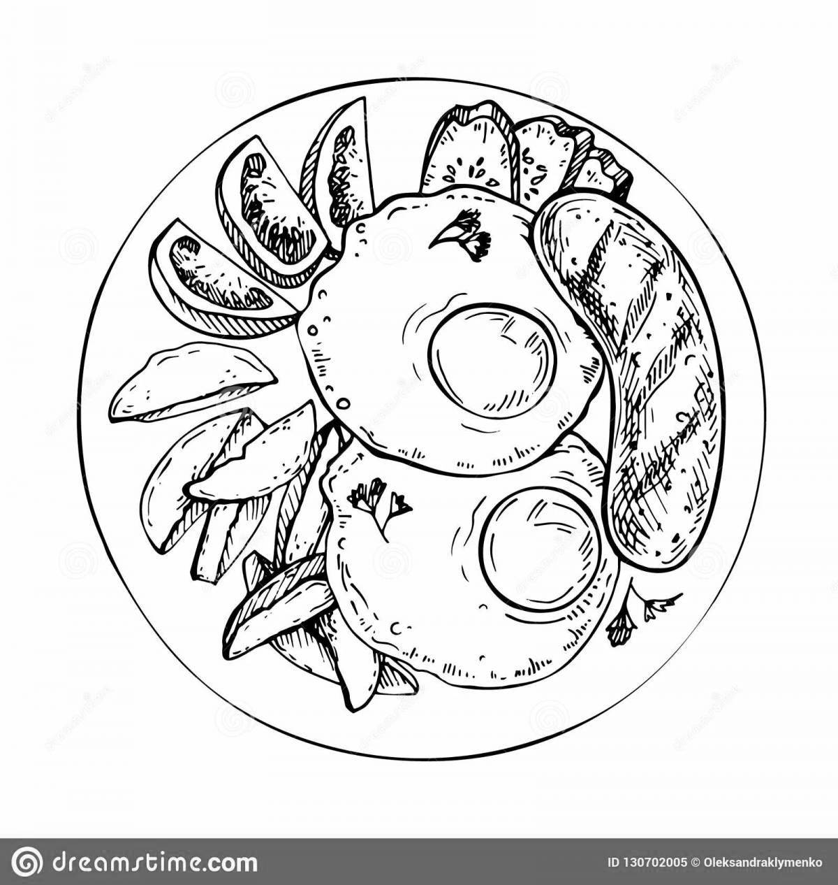 Great omelette coloring page