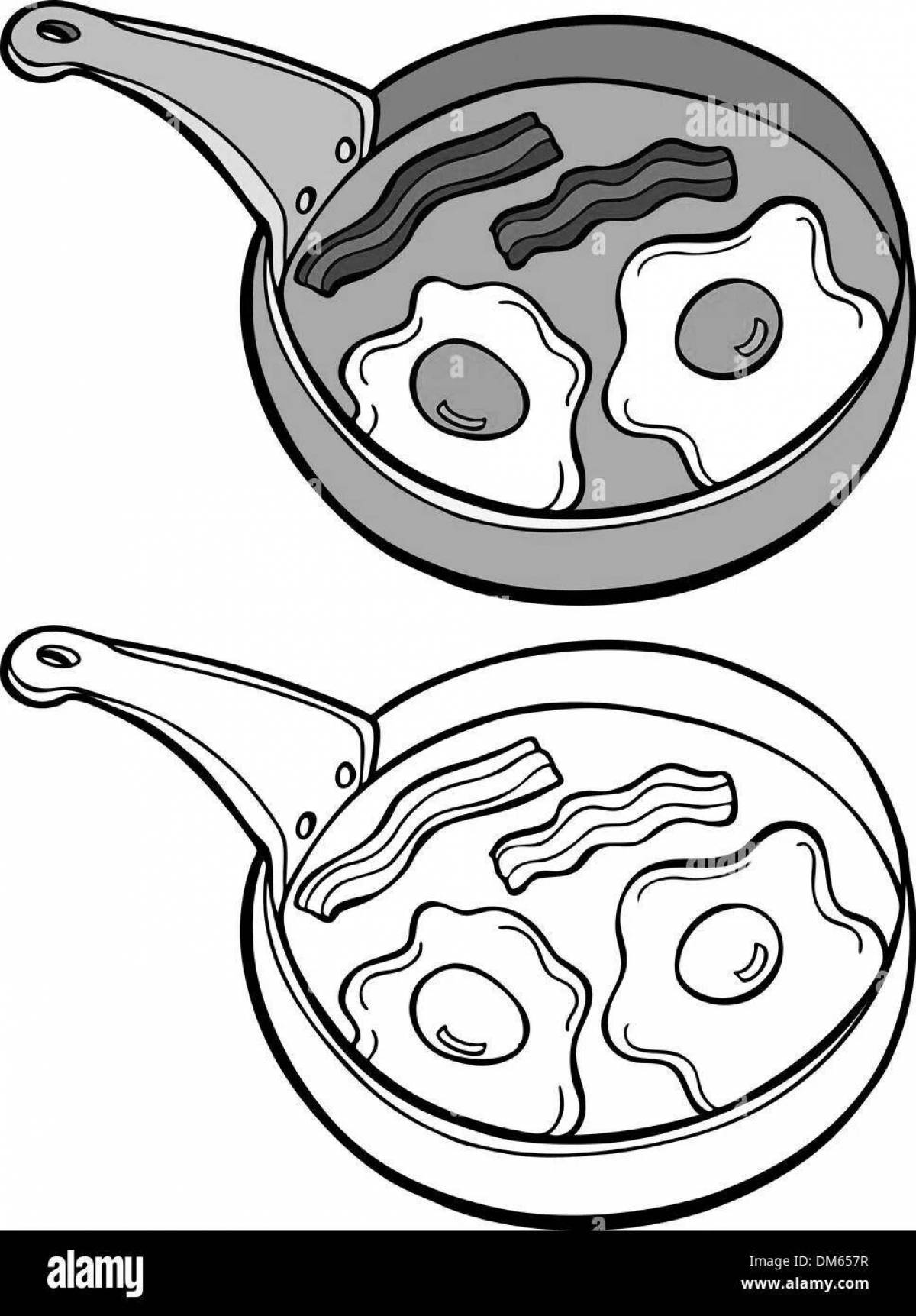 Awesome omelet coloring page