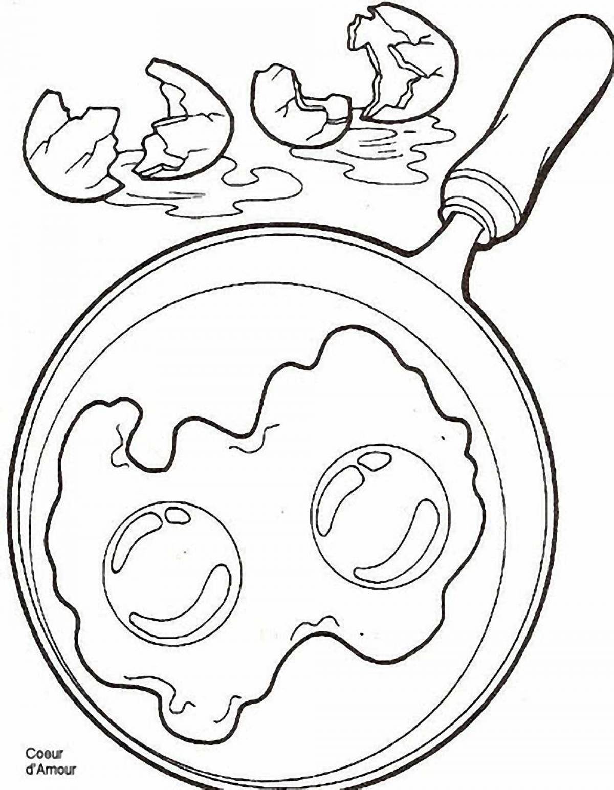 Impressive omelet coloring page
